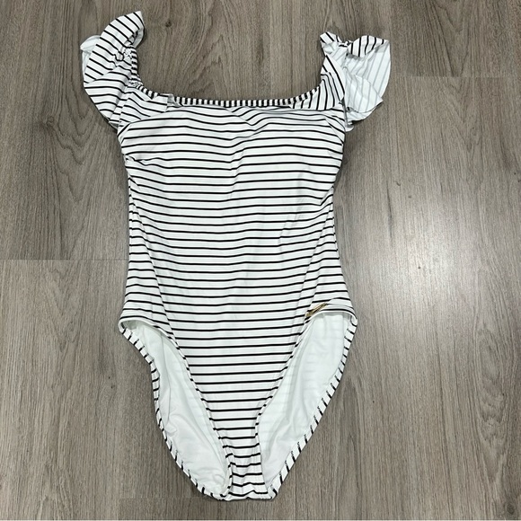 VINCE CAMUTO blossom stripe one piece swimsuit J8 - Picture 1 of 6